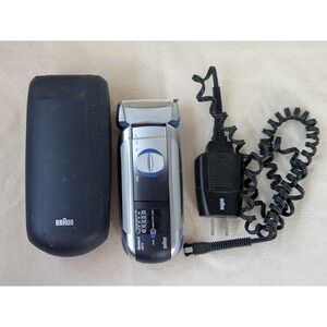 Braun Series 5 8975 Electric Shaver 360 Complete Silver Blue Case Cord Working